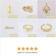 18K Gold Filled Dainty Heart Mama Charm Collection, Delicate Charm Pendant, Mom Word Connector, and Pendant – CP_Batch62