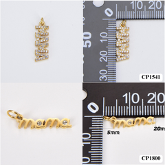 18K Gold Filled Dainty Heart Mama Charm Collection, Delicate Charm Pendant, Mom Word Connector, and Pendant – CP_Batch62