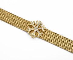 24K Gold Filled Snowflake Slider Beads CZ Micro Pave, Snowflake Charm, Slider Beads, Spacer Bead, Cubic Zirconia, Beads, 16x15mm, BD008