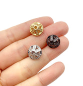 24K Gold Filled Wheel Beads, Wheel CZ Micro Pave Bead, Spacer Beads, Bracelet Beads, Cubic Zirconia, Beads, 12x8mm, BD020