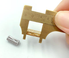 18K Gold Filled Tube Cubic Zirconia Micro Pave Bead, BD028