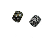Antique Barrel Beads, CZ Micro Pave Bead, Barrel Beads, Metal Beads, Large Hole Beads, Cubic Zirconia, 10mm, BD033