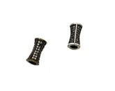 Antique Cylinder Beads, Cylinder CZ Micro Pave Bead, Barrel Beads, Tube Beads, Large Hole Beads, Cubic Zirconia, 12x6mm, BD040