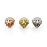 24K Gold Filled 3D CZ Micro Pave Lion Head Beads, Cubic Zirconia Spacer Beads, Lion Animal Head Space Beads, Lion Charms Findings, 10x12mm, BD076