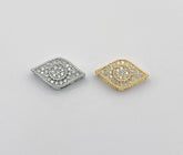 18K Gold Filled Evil Eye Slider Beads, Evil Eye Charm Beads for Bracelet Necklace Jewelry Supplies, 17x10mm, BD084