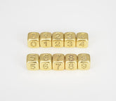 18K Gold Filled CZ Number Beads, Cube Number Charms, Square Beads, Micro Pave Number Beads Gold Filled Over Brass Beads for Personalize Jewelry 0-9, BD086