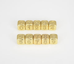 18K Gold Filled CZ Number Beads, Cube Number Charms, Square Beads, Micro Pave Number Beads Gold Filled Over Brass Beads for Personalize Jewelry 0-9, BD086