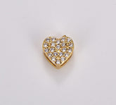 18K Gold Filled Tiny Heart Slider Beads, CZ Micro Pave Love Beads for Valentines Bracelet Necklace Jewelry Making Supply, 7mm, BD087
