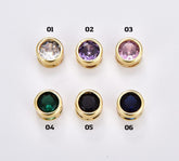 18K Gold Filled Round Bead Spacer, CZ Micro Pave Round Bead Connector Charm Bracelet Necklace for DIY Jewelry Making Supply, 8x7mm, BD140