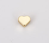 18K Gold Filled Dainty Heart Spacer Beads, Love Heart Beads, Heart Spacer Bracelet Connector for Bracelet Jewelry Making Supply, BD150