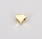 18K Gold Filled Dainty Heart Spacer Beads, Love Heart Beads, Heart Spacer Bracelet Connector for Bracelet Jewelry Making Supply, BD151