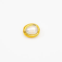18K Gold Filled Electroplated Freshwater Oval Pearl Bead, Pearl Spacer Beads for Necklace Bracelet Jewelry Making Supply, BD161