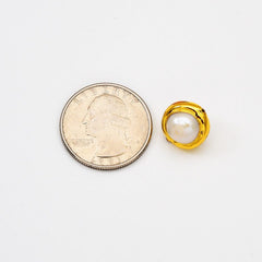 18K Gold Filled Electroplated Freshwater Round Pearl Bead, Pearl Spacer Beads for Necklace Bracelet Jewelry Making Supply, BD162