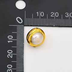 18K Gold Filled Electroplated Freshwater Round Pearl Bead, Pearl Spacer Beads for Necklace Bracelet Jewelry Making Supply, BD162