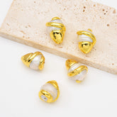 18K Gold Filled White Baroque Freshwater Pearl Bead, Pearl Spacer Beads for Necklace Bracelet Jewelry Making Supply, 22x14mm, BD163