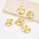 18K Gold Filled White Baroque Freshwater Pearl Bead, Pearl Spacer Beads for Necklace Bracelet Jewelry Making Supply, 24x19mm, BD164