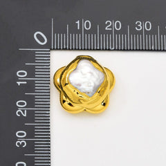 18K Gold Filled White Baroque Freshwater Pearl Bead, Pearl Spacer Beads for Necklace Bracelet Jewelry Making Supply, 20x20mm, BD165