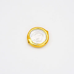 18K Gold Filled Freshwater Pearl Connector Beads, Pearl Spacer Beads for Necklace Bracelet Jewelry Making Supply, 23x21mm, BD166