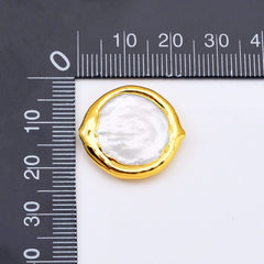 18K Gold Filled Freshwater Pearl Connector Beads, Pearl Spacer Beads for Necklace Bracelet Jewelry Making Supply, 23x21mm, BD166