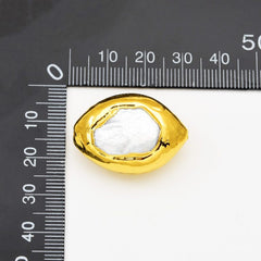 18K Gold Filled Freshwater Pearl Connector Beads, Pearl Spacer Beads for Necklace Bracelet Jewelry Making Supply, 30x23mm, BD167