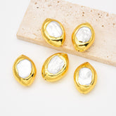 18K Gold Filled Freshwater Pearl Connector Beads, Pearl Spacer Beads for Necklace Bracelet Jewelry Making Supply, 30x23mm, BD167