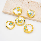 18K Gold Filled Freshwater Pearl Connector Beads, Pearl Spacer Beads for Necklace Bracelet Jewelry Making Supply, 25x24mm, BD168