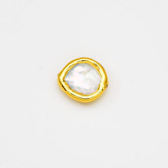 18K Gold Filled Freshwater Pearl Connector Beads, Pearl Spacer Beads for Necklace Bracelet Jewelry Making Supply, 17x17mm, BD169