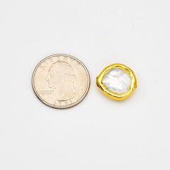 18K Gold Filled Freshwater Pearl Connector Beads, Pearl Spacer Beads for Necklace Bracelet Jewelry Making Supply, 17x17mm, BD169