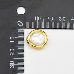 18K Gold Filled Freshwater Pearl Connector Beads, Pearl Spacer Beads for Necklace Bracelet Jewelry Making Supply, 17x17mm, BD169