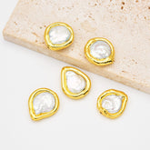 18K Gold Filled Freshwater Pearl Connector Beads, Pearl Spacer Beads for Necklace Bracelet Jewelry Making Supply, 17x17mm, BD169