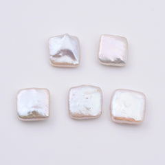 Natural Square Shape Freshwater Pearls, White Pearl Square Beads, Loose Pearl Beads for DIY Jewelry Making, 12mm, BD171
