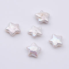 Natural Star Shape Freshwater Pearls, White Pearl Star Beads, Loose Pearl Beads for DIY Jewelry Making, 11mm, BD172