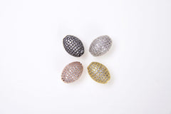 18K Gold Filled Oval Connector, Round Shape Beads, CZ Micro Pave Oval Beads Spacer, DIY, Jewelry Making, 16x12mm, BD627