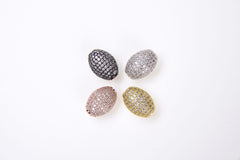 18K Gold Filled Oval Connector, Round Shape Beads, CZ Micro Pave Oval Beads Spacer, DIY, Jewelry Making, 16x12mm, BD627