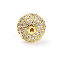18K Gold Filled Roundel Rondelle Spacer Beads, Cubic Zirconia Micro Pave Rondelle Bead, CZ Rhinestone Spacer Pave Bead, Rose Gold/ Black/ Silver/ Gold bead, 10x6mm, BD705