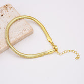 18K Gold Filled Snake Chain Bracelet, Herringbone Chain Bracelet for Women Gifts, Adjustable Bracelet, BR077