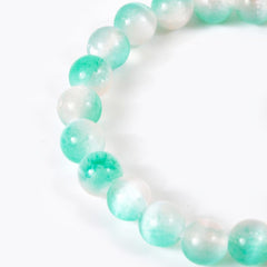 Natural Green Amazonite Stone Beaded Bracelet, Selenite Round Green, 7 Inch, 6/8mm, Healing Bracelet, BR085