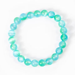 Natural Green Amazonite Stone Beaded Bracelet, Green Selenite Bracelet 7 Inch, Healing Bracelet, BR086