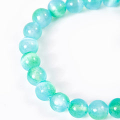 Natural Green Amazonite Stone Beaded Bracelet, Green Selenite Bracelet 7 Inch, Healing Bracelet, BR086