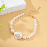 18K Gold Filled Elegant Freshwater Pearl Bracelet, Coin Pearl Bracelet with Gold Accents, Baroque Pearl Beaded Bracelet, Gift for Her, BR092