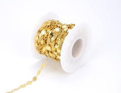 14K Gold Filled Oval Disc Bead Chain, Oval Shape Beaded Chain, Beaded Chain, Bulk Chain, Unfinished Chain, 4x6mm, CH082