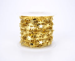 14K Gold Filled Shooting Star Charm Chain by Yard, Star Chain by Foot, Wholesale bulk Roll Chain for Jewelry Making, Thickness 7mm,CH083