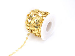 14K Gold Filled Disc Beaded Chain, 3′ Gold Round Disc Chain, Gold Bulk Chain Unfinished Chain, Ship from California, 4mm /6mm, CH084