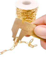 14K Gold Filled Shiny Silver Paperclip Chain, CH108