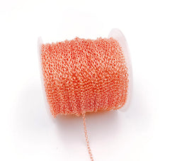 22K Gold Filled Rolo Cable Chain by Yard, Oval Link Chain by Foot, Wholesale Bulk Roll Chain for Jewelry Making, CH122A