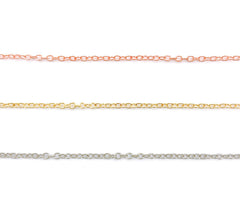 22K Gold Filled Rolo Cable Chain by Yard, Oval Link Chain by Foot, Wholesale Bulk Roll Chain for Jewelry Making, CH122A