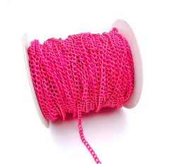 Chunky Enamel Curb Chain by Yard, Cuban Curb Chain by Foot, Wholesale bulk Roll Chain for Jewelry Making, Unfinished Chain, CH123