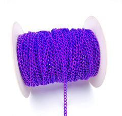 Chunky Enamel Curb Chain by Yard, Cuban Curb Chain by Foot, Wholesale bulk Roll Chain for Jewelry Making, Unfinished Chain, CH123