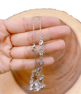 White Gold Diamond CZ Finished Necklace, Cubic Zirconia CZ Diamond By the Yard Station Necklace, Ready to Use, 1pc 30″, CH131