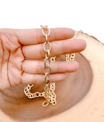 14K Gold Filled Paperclip Cable Chain by Yard, Textured Cable Chain , Wholesale bulk Roll Chain for Jewelry Making, CH135